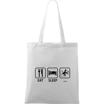 Eat sleep záchod - Taška bavlněná - 42 x 38 cm ( Bílá )