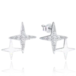 1521 MINET Stříbrné náušnice HVĚZDIČKY