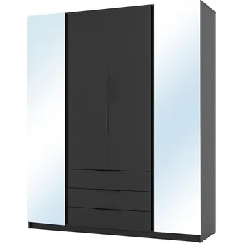 Šatní skříň Šatní skříň KAJA 2LU 2F 3S | 200 cm | se zrcadly | VYSOKÁ | černá