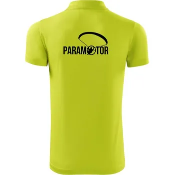 Pánská košile Paramotor nápis - Polokošile Victory sportovní (dresovina) - 2XL ( Limetková )