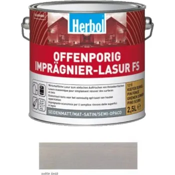 Lak na dřevo Herbol lazura Offenporig Imprägnier-Lasur FS - světle šedá Velikost balení:: 2,5 l + Dárek: Míchátko na barvu ZDARMA