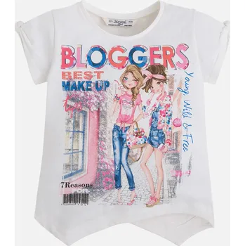 Oblečení a móda Triko MAYORAL bílo-růžové BLOGGERS - 4 roky (104)