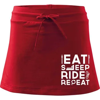 Dámská sukně Eat sleep ride moto - Sportovní sukně - two in one - M ( Červená )