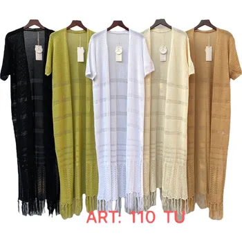 Dámský svetr Kardigan dlouhý přízový 110 Itálie barva: béžová