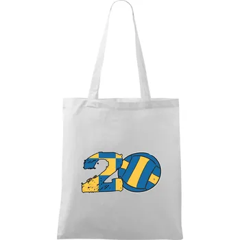 Volejbal kulaté narozeniny 20 - Taška bavlněná - 42 x 38 cm ( Bílá )