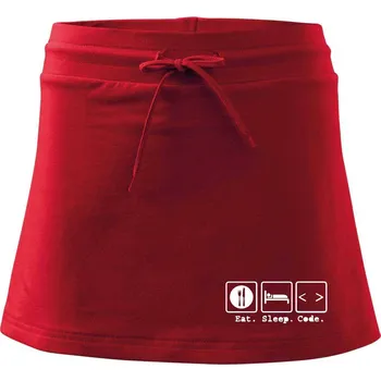 Dámská sukně Eat sleep Code - Sportovní sukně - two in one - M ( Červená )