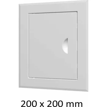 Revizní dvířka Revizní vanová dvířka ocelová 200 x 200 mm s montážním límcem, bílá MIKAWI 59-0207