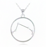 2169 MINET Stříbrný náhrdelník Stars znamení BERAN Czech Crystal Délka: 45