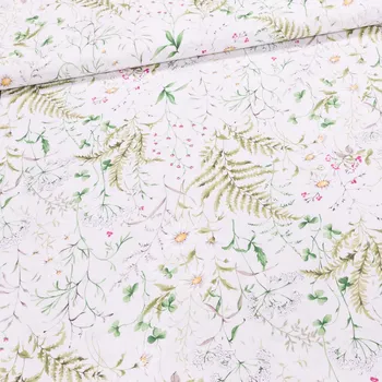 Směsové plátno 30417/1202, luční kvítí s heřmánkem na krémové, š.140cm (látka v metráži)