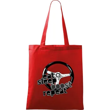 Nákupní taška Eat Sleep Boost repeat - Taška bavlněná - 42 x 38 cm ( Červená )