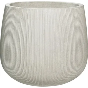 Květináč Pax Light Grey (vert. ridg.) M - Ø 40 cm / V 36 cm