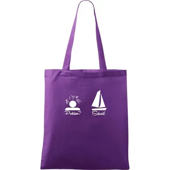 Nákupní taška Problem solved - plachetnice - Taška bavlněná - 42 x 38 cm ( Fialová )