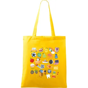 Obrázková abeceda - Taška bavlněná - 42 x 38 cm ( Žlutá )