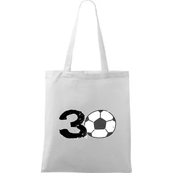 Fotbal kulaté narozeniny 30 - Taška bavlněná - 42 x 38 cm ( Bílá )