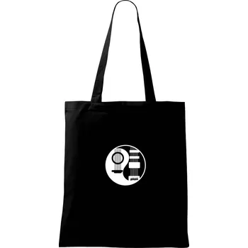 Kytary jin jang - Taška bavlněná - 42 x 38 cm ( Černá )