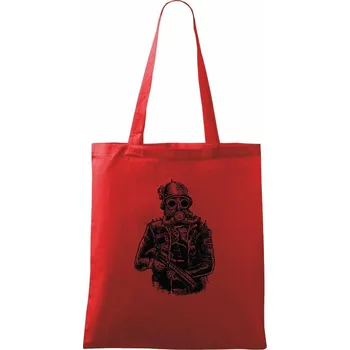 Nákupní taška Steampunk Soldier - Taška bavlněná - 42 x 38 cm ( Červená )