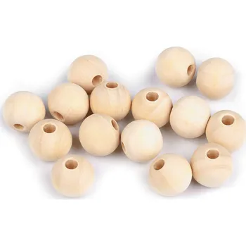 Korálek Dřevěné korálky nelakované Ø14 mm