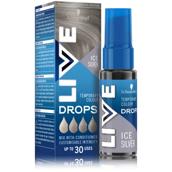 Barva na vlasy Live Drops semipermanentní barva na vlasy ice silver, 30 ml