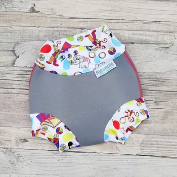 Kojenecké plavky Swim nappy kojenecké neoprenové plavky - Šedé s cirkusem S