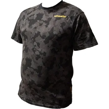 Rybářské oblečení Tričko Mikbaits Black Camou Velikost 4XL