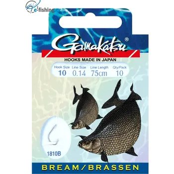 Rybářský háček GAMAKATSU - Navázané háčky 1810B vel. háčku 16, vel. silonu 0,12mm/75cm délka