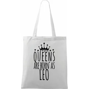 Queens are born as Leo - Lev - Taška bavlněná - 42 x 38 cm ( Bílá )