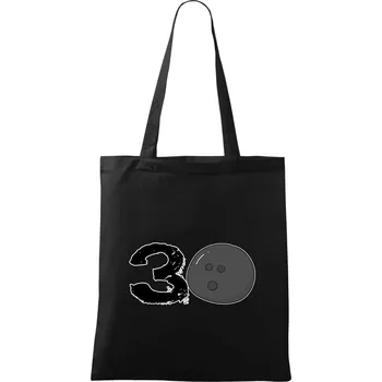 Nákupní taška Bowling kulaté narozeniny 30 - Taška bavlněná - 42 x 38 cm ( Černá )