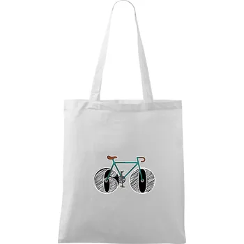 Nákupní taška Narozeniny 60 let na kole - Taška bavlněná - 42 x 38 cm ( Bílá )