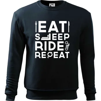 Eat sleep ride moto - Mikina Essential dětská - 158 cm/12 let ( Námořní modrá (velmi tmavá - téměř černá) )