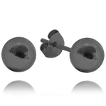 0083 MINET Černé stříbrné náušnice KULIČKY 8 mm