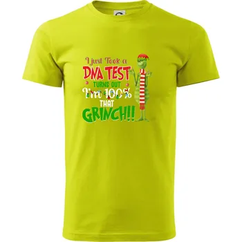 DNA test Grinch - Klasické pánské triko vyšší gramáže - 3XL ( Limetková )