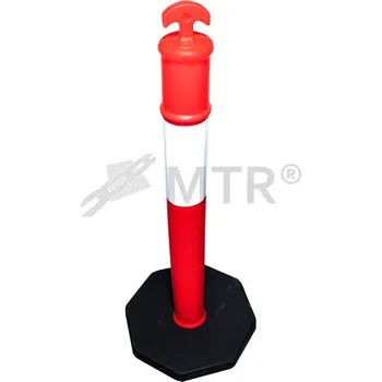 Plotový sloupek MTR Sloupek pro plastový řetěz Varianta: Sloupek pro plastový řetěz, povrchova-uprava: červeno-bílý