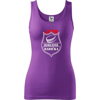 Dámské tričko Hokejový děda / hokejová babička - puk - Dámské tílko - XL ( Fialová )