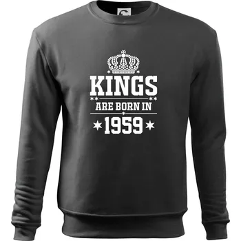 Pánská mikina Kings are born in 1959 - Mikina Essential pánská - XL ( Tmavá břidlice (šedá se zeleným nádechem) )