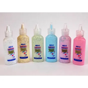 Speciální výtvarná barva Barvy slupovací na sklo 22 ml s konfetami růžová