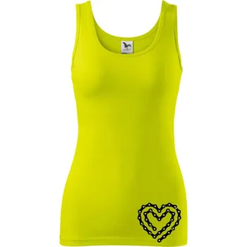 Cyklo srdce řetěz - Dámské tílko - M ( Limetková )