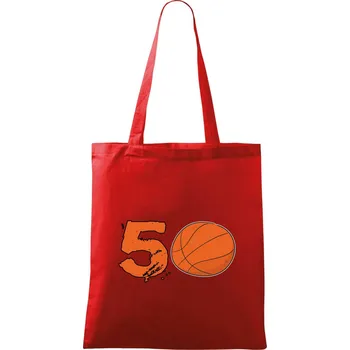 Nákupní taška Basketball kulaté narozeniny 50 - Taška bavlněná - 42 x 38 cm ( Červená )