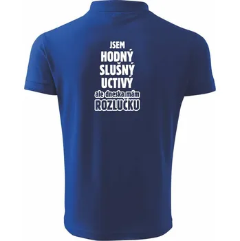 Pánská košile Jsem hodný, slušný, uctivý, rozlučka - Polokošile pánská Pique Polo 203 - 5XL ( Královská modrá )