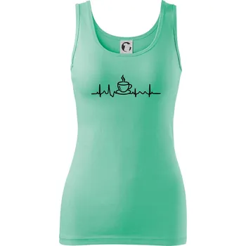 EKG hrnek kávy - Dámské tílko - L ( Mátová )