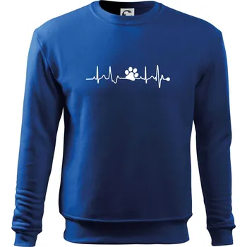 Ekg psí tlapka - Mikina Essential dětská - 158 cm/12 let ( Královská modrá )