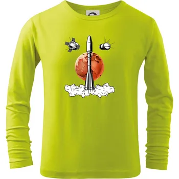 Dětská móda Raketoplán Mars - Triko dětské Long Sleeve - 122 cm/6 let ( Limetková )