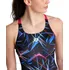 Dámské plavky Arena Swim Pro Back Allover Black/Multi/Freak Rose