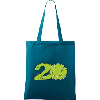 Tenis kulaté narozeniny 20 - Taška bavlněná - 42 x 38 cm ( Petrolejová )