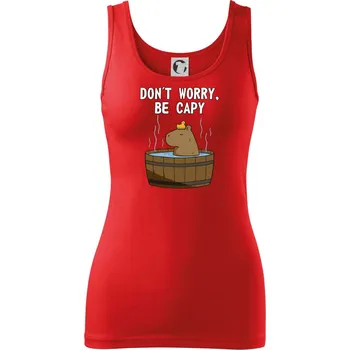 Dámské tričko Don't worry be capy - Dámské tílko - S ( Červená )