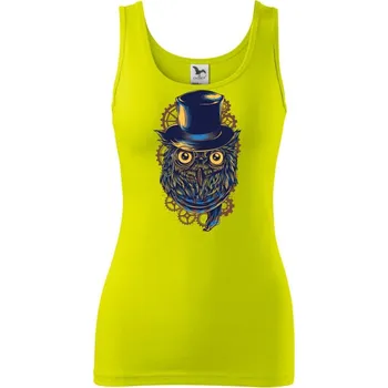 Steampunková sova - Dámské tílko - L ( Limetková )