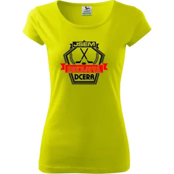 Dámské tričko Jsem hokejová dcera - Dámské triko Pure - L ( Limetková )