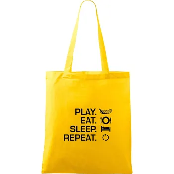 Nákupní taška Play Eat Sleep Repeat florbal - Taška bavlněná - 42 x 38 cm ( Žlutá )