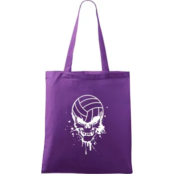 Volejbal lebka splash - Taška bavlněná - 42 x 38 cm ( Fialová )