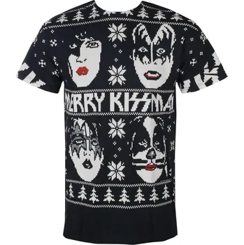 Pánské tričko Tričko metal pánské Kiss - MERRY KISSMAS - LIQUID BLUE - 11934