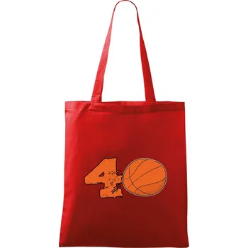 Nákupní taška Basketball kulaté narozeniny 40 - Taška bavlněná - 42 x 38 cm ( Červená )